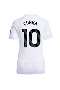 Manchester United Matheus Cunha #10 Voetbaltruitje Uit tenue Dames 2025-26 Korte Mouw